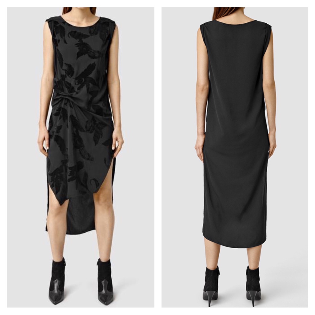New All Saints Riviera Lux Asymmetrical Dress